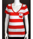 Abercrombie & Fitch dámské tričko pruhované red/white
