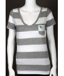 Abercrombie & Fitch dámské tričko pruhované grey/white