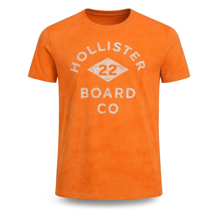 Hollister Pánské Tričko s Krátkým Rukávem Board Orange