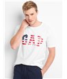 GAP tričko pánské Americana logo bílé