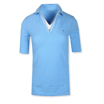 Tommy Hilfiger dámské polo tričko v-neck modré