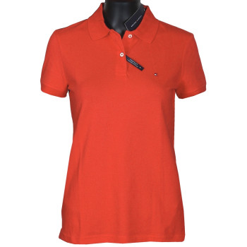 Tommy Hilfiger dámské polo tričko s krátkým rukávem orange/červené Easy Fit
