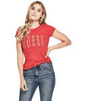Guess USA dámské tričko Diana Repeat Logo červené