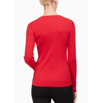 Calvin Klein dámský svetr s dlouhým rukávem červený 