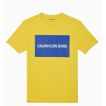 Calvin Klein pánské tričko iconic block logo 4702 žluté
