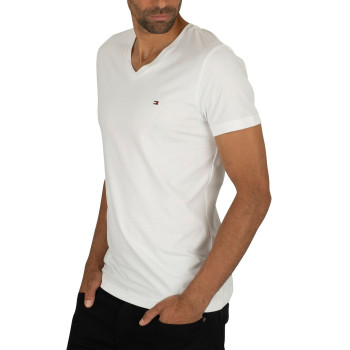 Tommy Hilfiger pánské tričko v-neck solid bílé