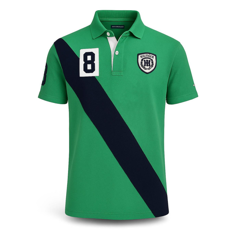 Tommy Hilfiger Pánské Polo Tričko Toyal Stripe Green