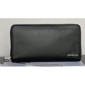Calvin Klein dámská kožená peněženka Monogram černá 001