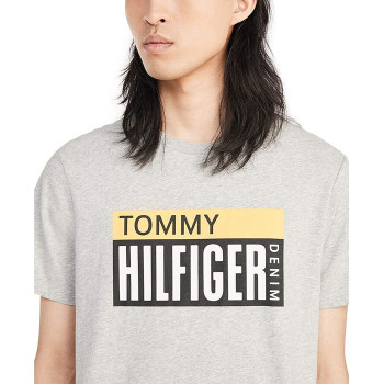 Tommy Hilfiger pánské tričko s krátkým rukávem Iconic Logo šedé