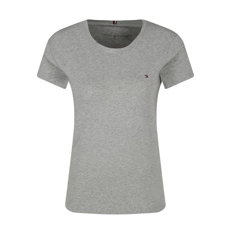 Tommy Hilfiger dámské tričko Solid crew šedé
