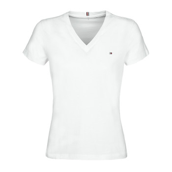 Tommy Hilfiger dámské tričko Solid v-neck bílé