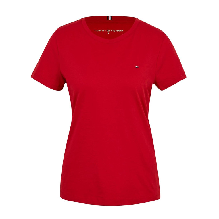Tommy Hilfiger dámské tričko Solid crew červené
