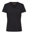 Tommy Hilfiger dámské tričko Solid v-neck blk