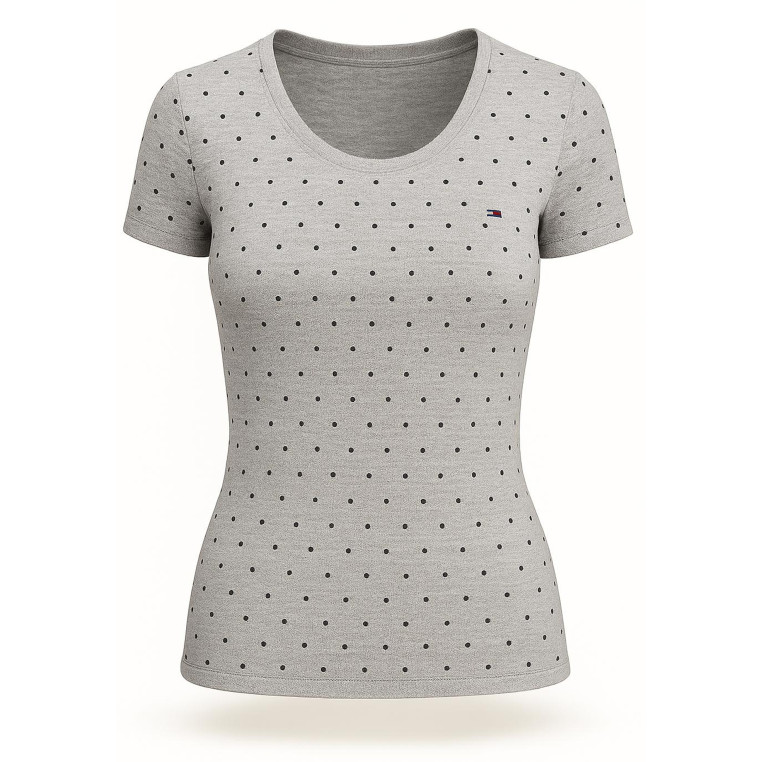 Tommy Hilfiger dámské tričko Dots šedé 