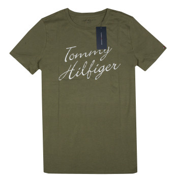 Tommy Hilfiger dámské tričko Logo signature zelené