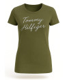 Tommy Hilfiger dámské tričko Logo signature zelené