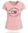 Tommy Hilfiger dámské tričko Logo print růžové