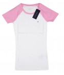 Tommy Hilfiger dámské tričko s krátkým rukávem Crew bílé/pink