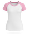 Tommy Hilfiger dámské tričko s krátkým rukávem Crew bílé/pink