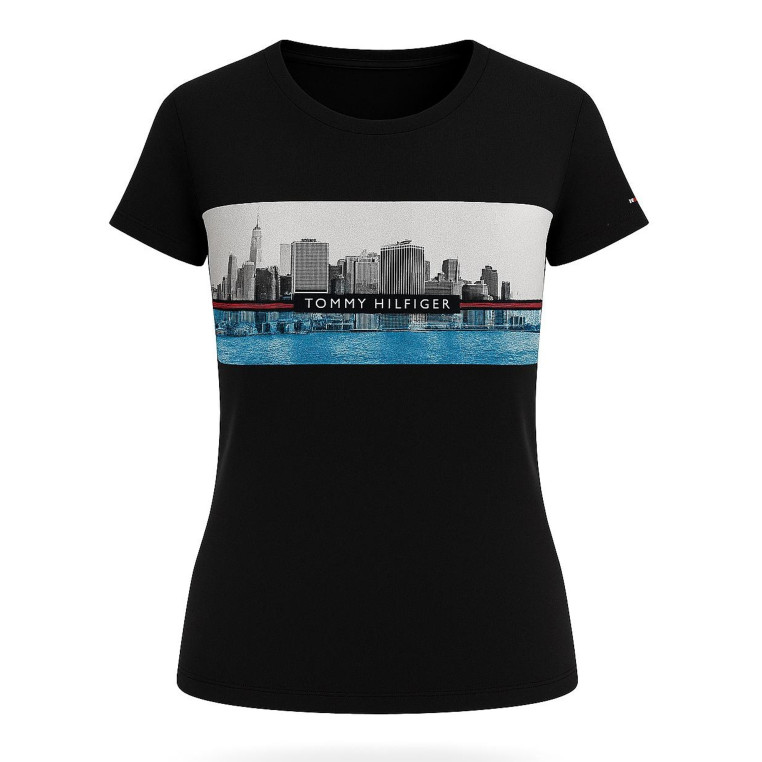 Tommy Hilfiger dámské tričko s krátkým rukávem Logo print 