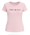 Tommy Hilfiger dámské tričko Logo print krátké se širokým střihem růžové
