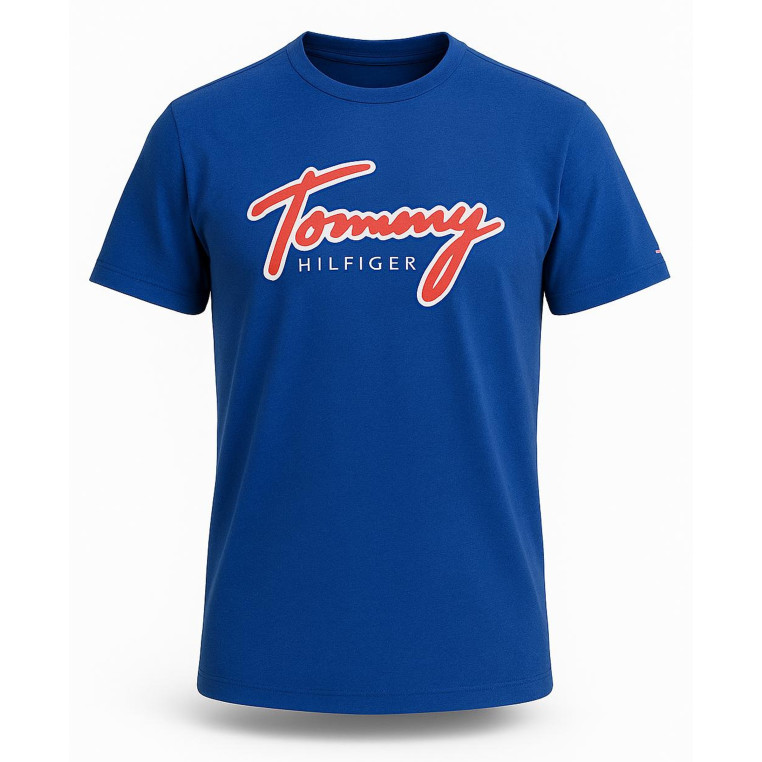 Tommy Hilfiger pánské tričko s krátkým rukávem Logo Print modré