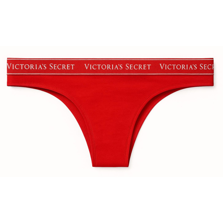 Victorias Secret tanga kalhotky se širokým lemem červené 