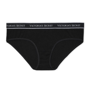 Victorias Secret klasické bavlněné kalhotky Stretch Logo brand černé