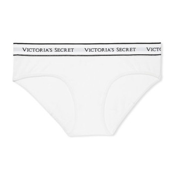 Victoria Secret Klasické Bavlněné Kalhotky Bikini Stretch Logo bílé