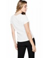 GUESS dámské tričko Huger Split Logo Crew bíé
