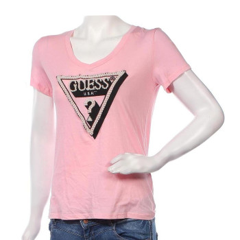 GUESS dámské tričko Pink Gloss pink