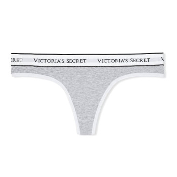 Victoria Secret Tanga Bavlněné Kalhotky šedé grey 