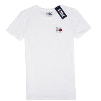 Tommy Hilfiger dámské tričko s krátkým rukávem Logo sign bílé