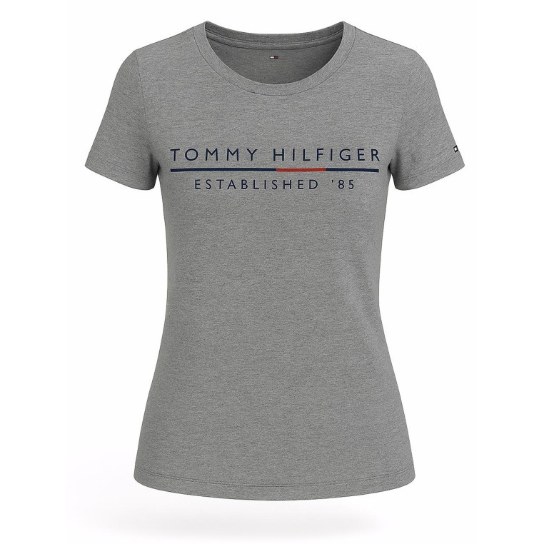 Tommy Hilfiger dámské tričko Iconic šedé