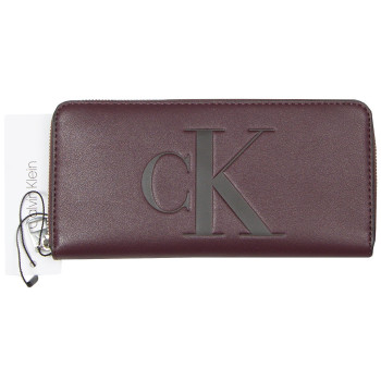 Calvin Klein luxusní velká kožená peněženka Monogram ZIP černá 