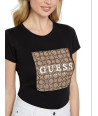 Guess dámské tričko Steel Sequuin Foil Tee pink
