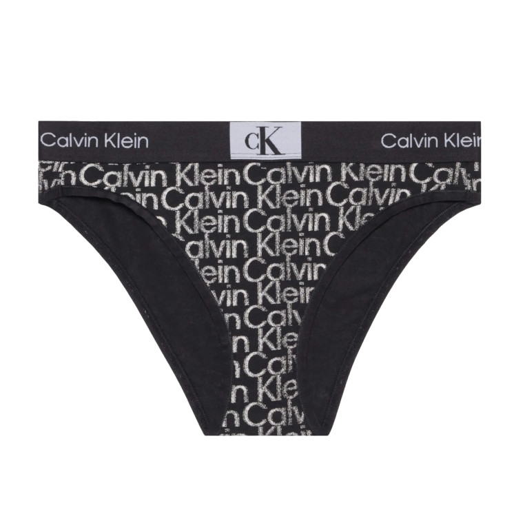 Calvin Klein Tanga kalhotky Thongs černé CK Print One
