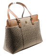 Tommy Hilfiger Větší kabelka Signature TH Logo Large Tote Shoulder Bag Jacquard béžová