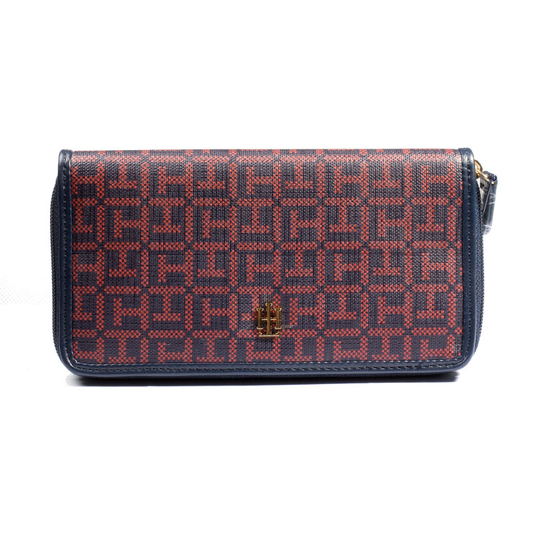 Tommy Hilfiger Dámská Velká Peněženka Jacquard Dark Red 307-420