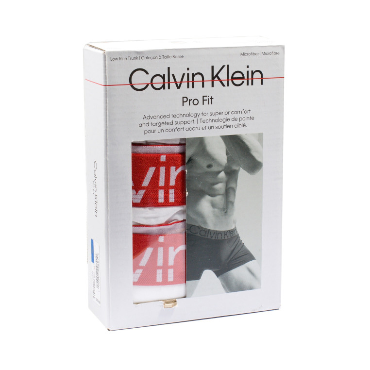 3PACK Calvin Klein PRO FIT set v Krabičce Pánské Boxerky Low Rise Microfiber Trenýrky bílé