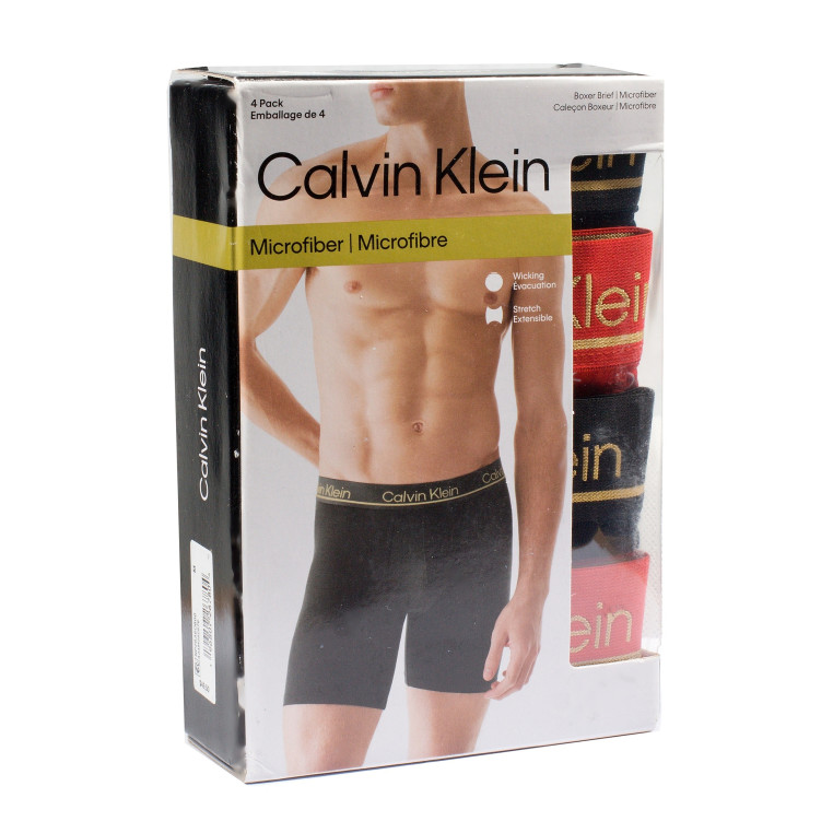4PACK Calvin Klein Boxer Brief Boxerky set v Krabičce Pánské Microfiber Trenýrky mix barev