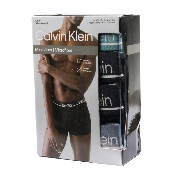 4PACK Calvin Klein Low Rise Trunk Boxerky set v Krabičce Pánské Microfiber Trenýrky mix barev