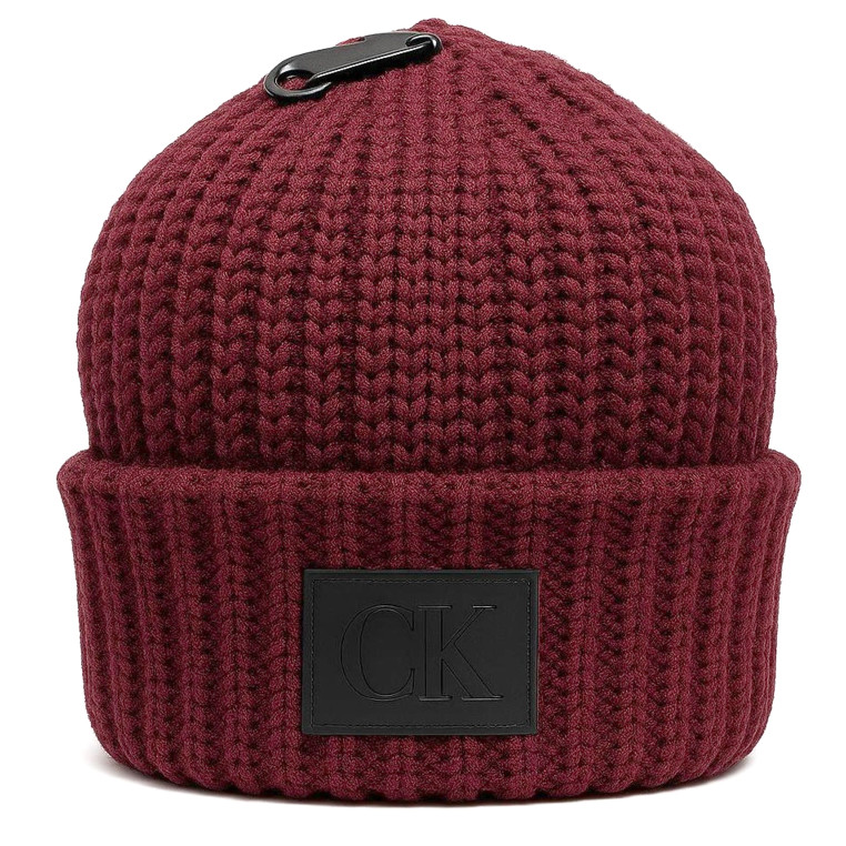 Calvin Klein Zimní Čepice Unisex pletená barva Bordeaux