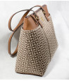 Tommy Hilfiger Větší kabelka Signature TH Logo Large Tote Shoulder Bag Jacquard béžová