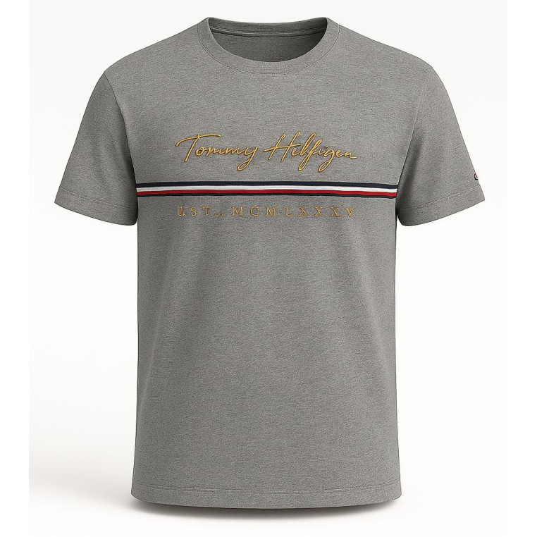 Tommy Hilfiger Pánské Tričko krátký rukáv Iconic Stripe wht