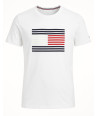 Tommy Hilfiger Pánské Tričko krátký rukáv Iconic Stripe wht