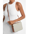Michael Kors kabelka Crossbody JET SET Printed Logo béžová/bílá Vanilla