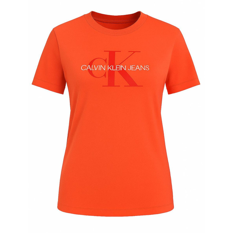 Calvin Klein dámské tričko s krátkým rukávem Iconic Logo orange/red