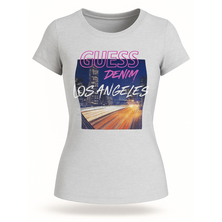 Guess dámské tričko s krátkým rukávem Gizelle tee šedé