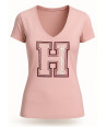 Tommy Hilfiger dámské tričko růžové Graphics v-neck 110-687